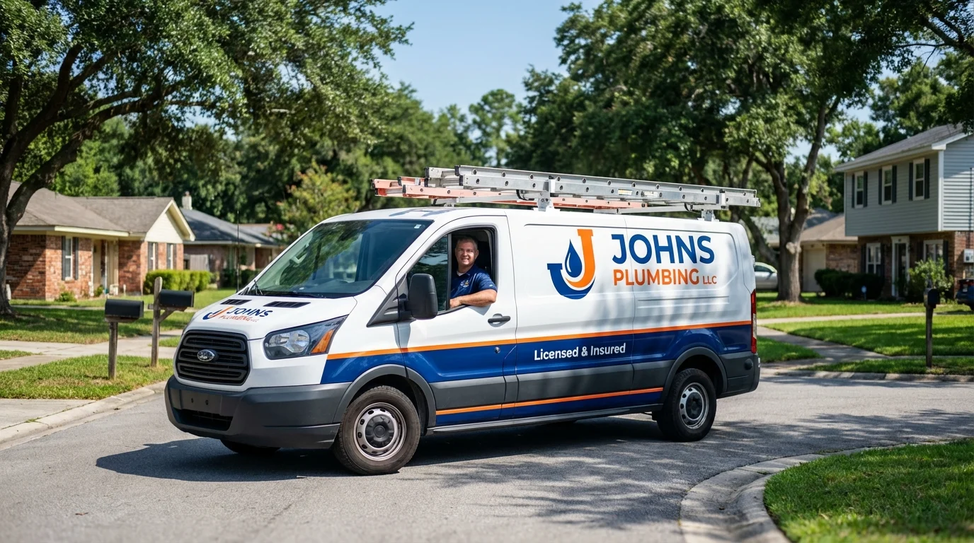 Johns Plumbing LLC service van in Hillsboro, OR